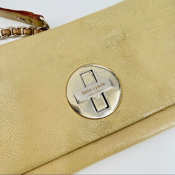 Kate Spade cream shoulder bag turn close chain clutch - Picture 6 of 9